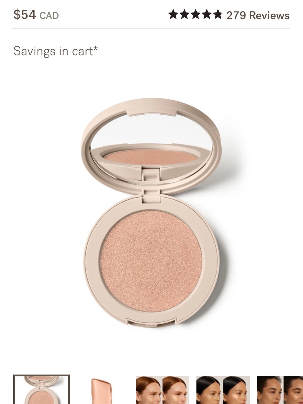 ILIA Glint Cream Highlighter — Soft Pink Compact